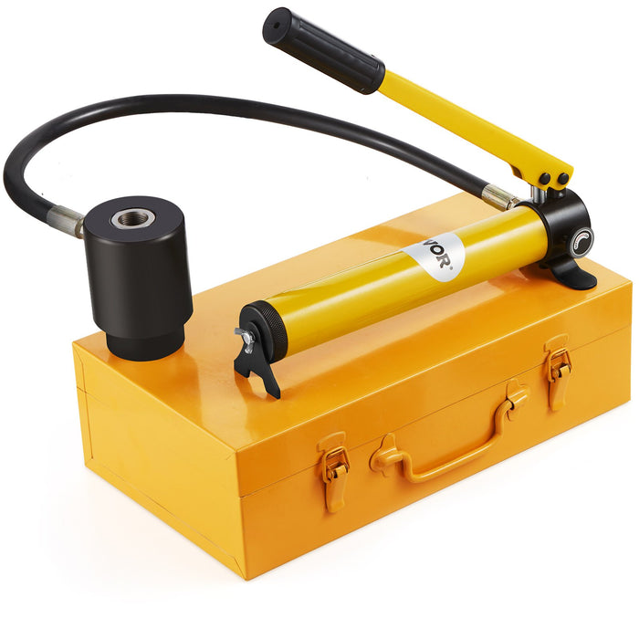 VEVOR 15 Ton Hydraulic Knockout Punch Kit, 1/2" to 4" Conduit Hole Cutter Set, KO Tool Kits with Puncher 10 Piece, Metal Sheet Driver Tools, For Aluminum, Brass, Stainless Steel, Fiberglass and Plasti