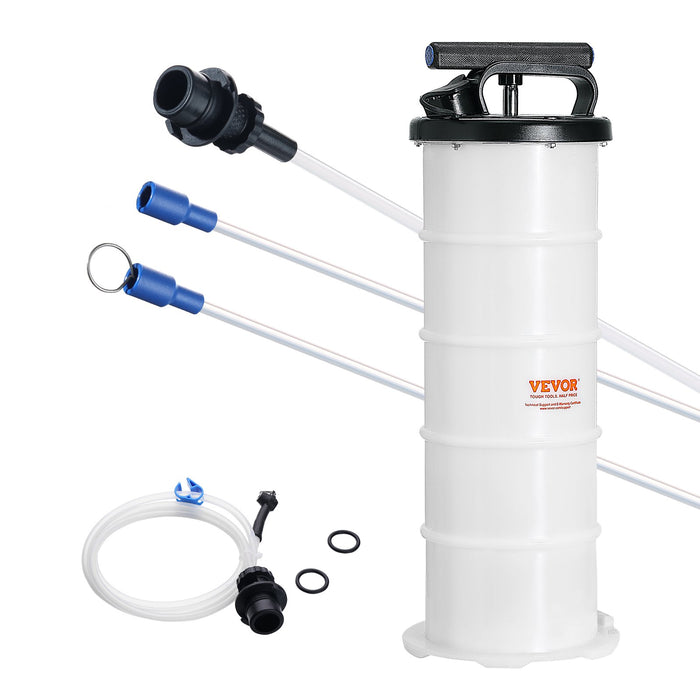 VEVOR Fluid Extractor, 6.5 Liters Capacity, Manual Hand-Operated Oil Changer Vacuum Fluid Extractor with Dipstick and Suction Hose, Oil Extractor Change Pump for Automotive Fluids Vacuum Evacuation