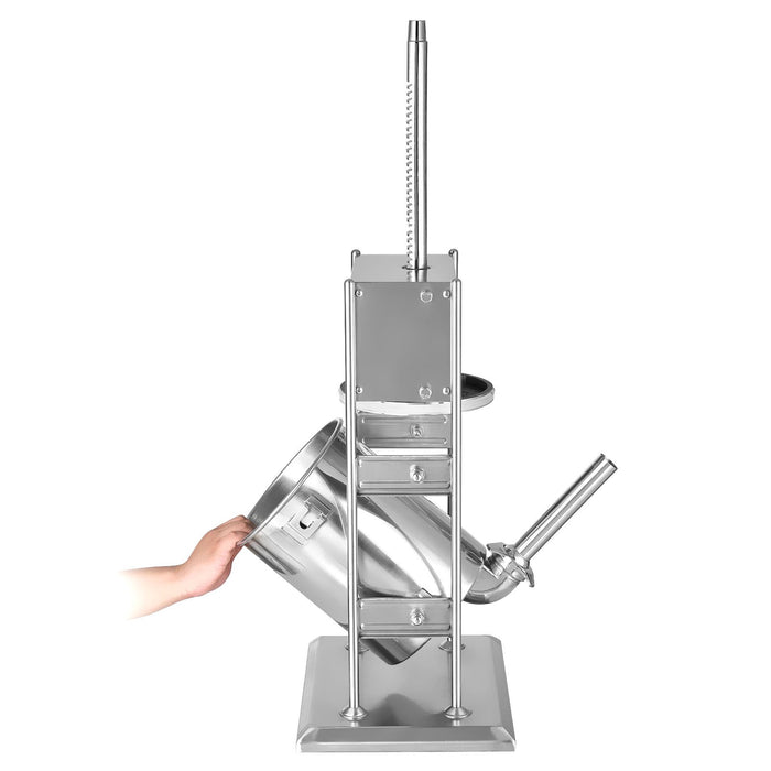 VEVOR Manual Sausage Stuffer, 22 LBS / 10 L Vertical Meat Stuffer, Dual-Speed Sausage Casing Meat Filling Machine, Stainless Steel Heavy Duty Filler with 5 Stuffing Tubes, for Commercial & Home Use