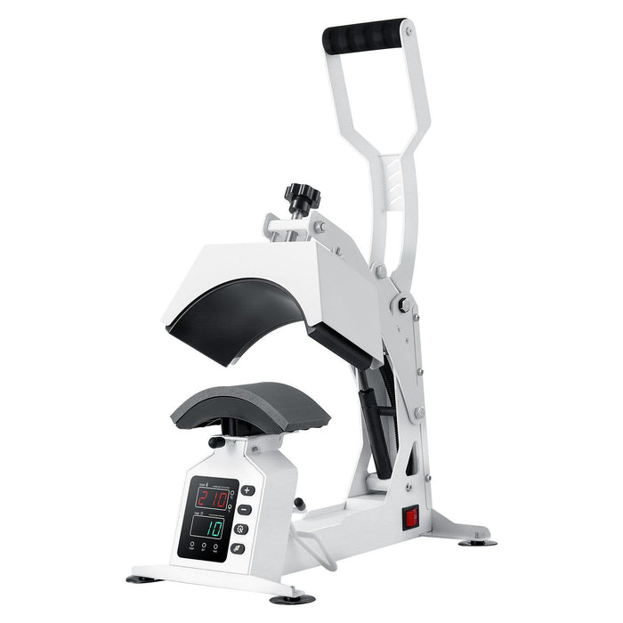 Hat Heat Press Machine, with 4 Interchangeable Platens and Caps Stretcher, Precise Temperature & Time Control, Heat Press for Hats and Caps, for HTV Iron On and Sublimation Projects, White
