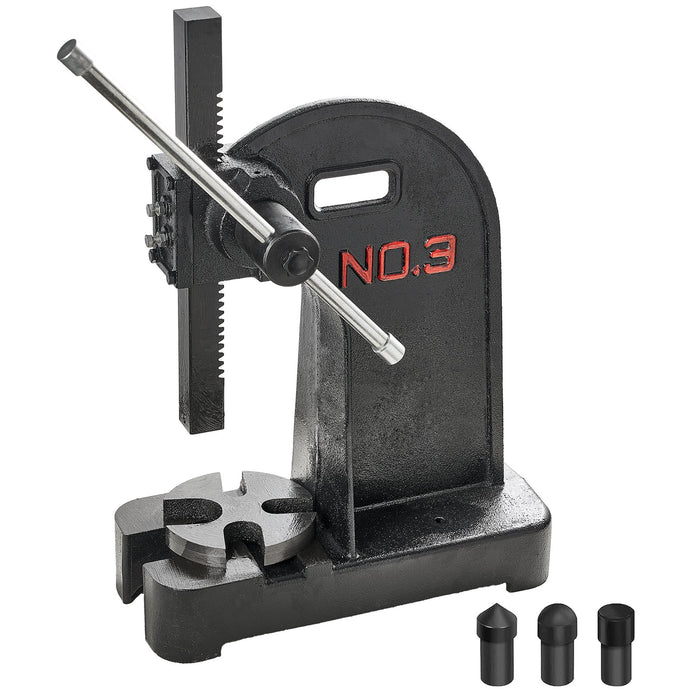 VEVOR Arbor Press, 3 Ton Manual Arbor Press, 30.99" Maximum Height, Cast Iron Heavy-duty Manual Desktop Arbor Press, Precision Hand Press for Stamping, Bending, Stretching, Forming