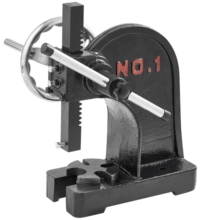 Arbor Press, 1 Ton Manual Arbor Press with Handwheel, 15cm Maximum Height, Cast Iron Heavy-duty Manual Desktop Arbor Press, Precision Hand Press for Stamping, Bending, Stretching, Forming