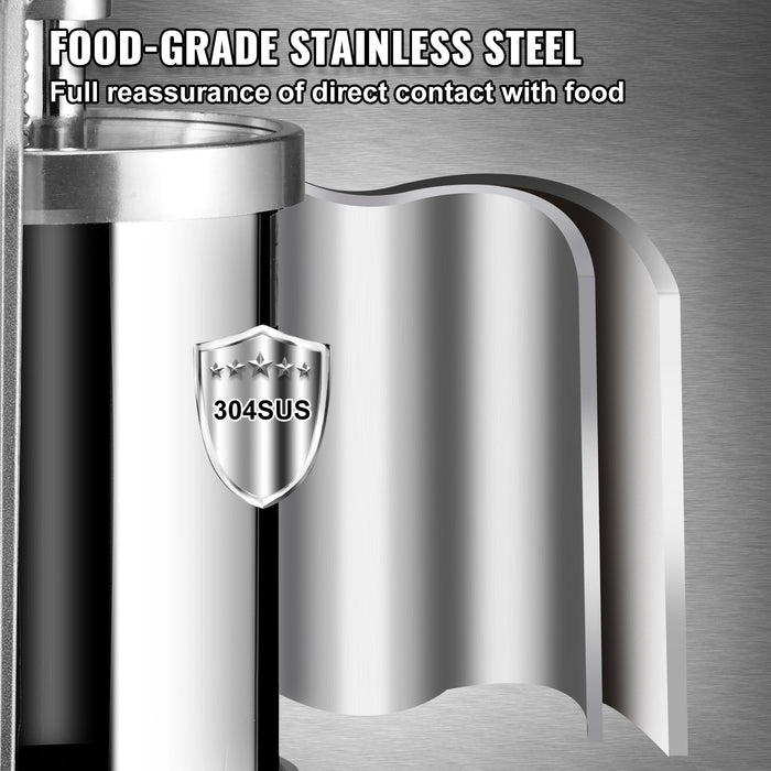 VEVOR Sausage Stuffer 5LBS/3L Capacity Homemade Sausage Maker Stainless Steel