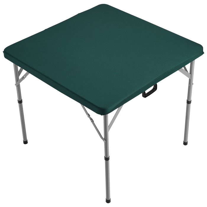 VEVOR Mahjong Table with Mahjong Tiles Set, Fold-in-Half 4 Player Card Table with 144PCS Majiang Tiles and 3 Dice, Portable Bi-Folding Domino Table with Wear-Resistant Green Tabletop & Carrying Handle