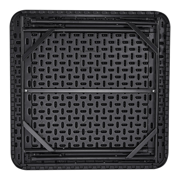 VEVOR Mahjong Table, Square 4 Player Folding Card Table with 4 Cup Holders & 4 Chip Trays, Portable Domino Game Table with 1 Set of Dominoes for Mahjong Poke Puzzles, 90 x 90-inch, Black