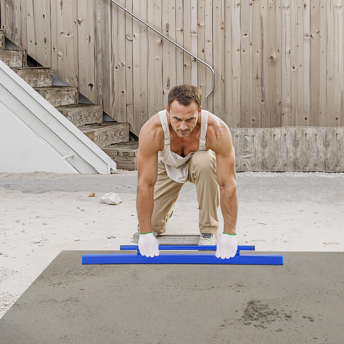 VEVOR Concrete Screed, 120.5 cm Screed with Level Vial, Easy Cleanup & End Cap Design, Aluminum Lightweight & Reversable Handle for Leveling Floors, Small-Scale Construction and Home Renovation