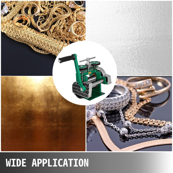 VEVOR Combination Rolling Mill Machine Roller Width: 120 mm, Roller Diameter: 55 mm Rolling Mill Jewellery 85mm Roller Width Flat Rolling Manual Jewelry Press Tabletting Tool Jewelry DIY Tools