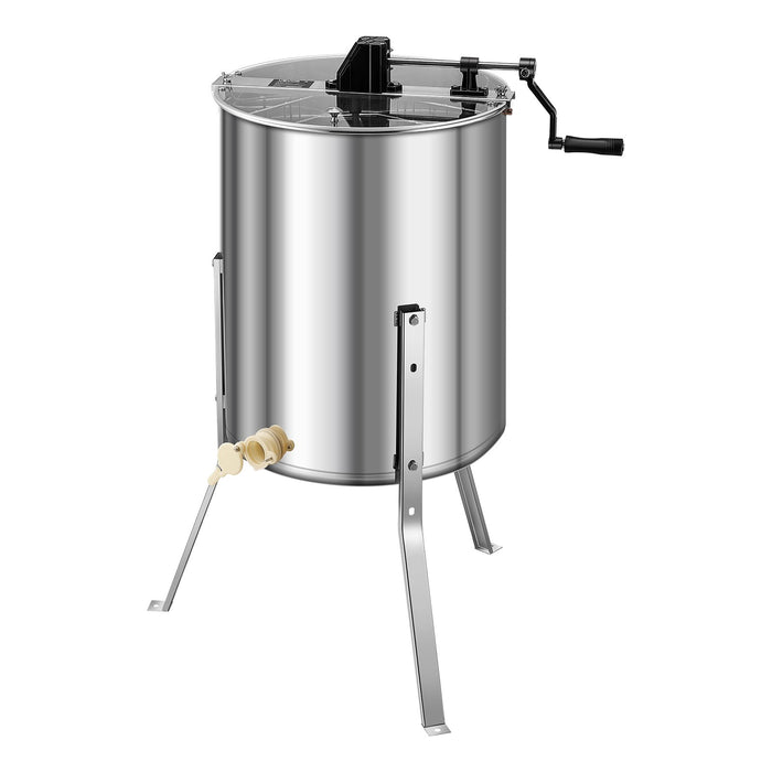 VEVOR Honey Extractor, 4/8 Frame Manual Honey Spinner with Transparent Lid, Stainless Steel Honeycomb Drum Spinner with Height Adjustable Stand, Honeycomb Extraction Equipment for Beekeeping