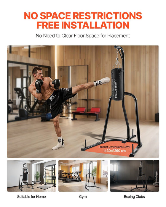 Punching Bag Stand, Steel Heavy Duty Workout Equipment, Boxing Punching Bag Stand, Holds Up to 140 lbs, Freestanding Sandbag Rack with Weighted Base, Training Equipment for Home Gym Fitness