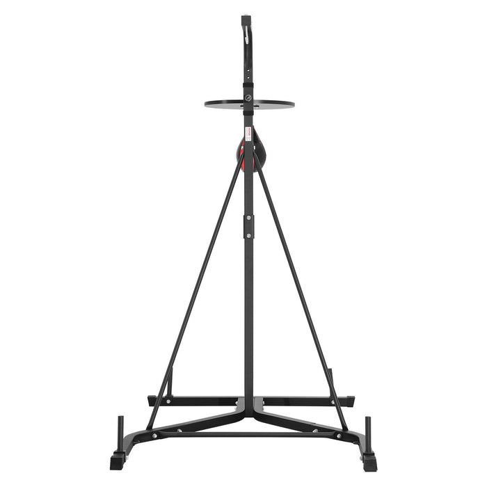 2 in 1 Punching Bag Stand, Steel Heavy Duty Workout Equipment, Adjustable Height Boxing Punching Bag and Speed Bag Stand, Freestanding Sandbag Rack, Holds Up to 140 lbs, for Home Gym Fitness
