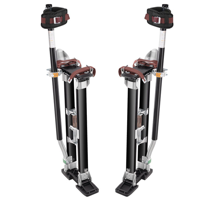 Drywall Stilts, 61-101.6 cm Adjustable Aluminum Tool Stilts with Protective Knee Pads, Durable and Non-slip Work Stilts for Sheetrock Painting, Walking, Taping, Black