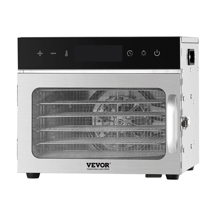 Food Dehydrator Machine, 6 Stainless Steel Trays, 400W Electric Food Dryer with Adjustable Temperature & 24-Hour Timer, Freeze Dryer for Jerky, Meat, Fruit, Vegetables, Herbs, Dog Treats