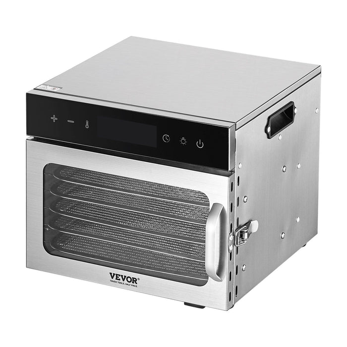 Food Dehydrator Machine, 6 Stainless Steel Trays, 400W Electric Food Dryer with Adjustable Temperature & 24-Hour Timer, Freeze Dryer for Jerky, Meat, Fruit, Vegetables, Herbs, Dog Treats