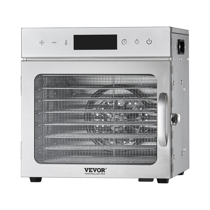 VEVOR Food Dehydrator Machine, 8 Stainless Steel Trays, 400W Electric Food Dryer with Adjustable Temperature & 24-Hour Timer, Freeze Dryer for Jerky, Meat, Fruit, Vegetables, Herbs, Dog Treats
