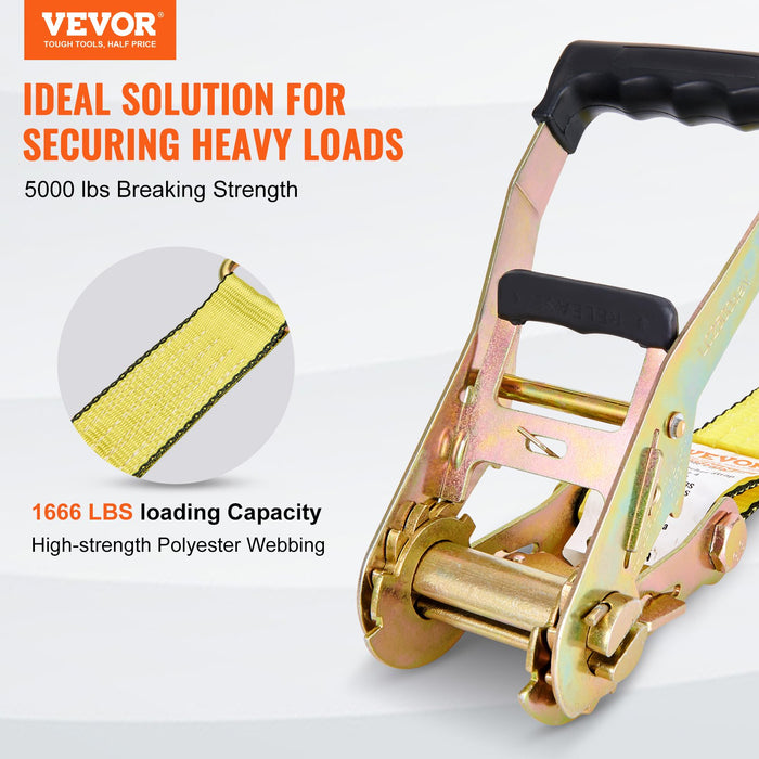 VEVOR 4 Pack Ratchet Tie Down Straps 5000 lbs 2