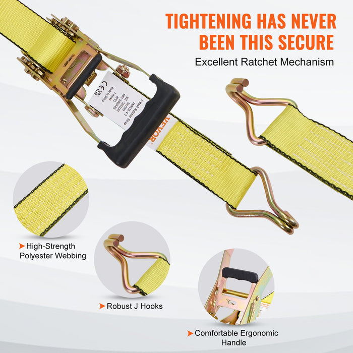 VEVOR 4 Pack Ratchet Tie Down Straps 5000 lbs 2