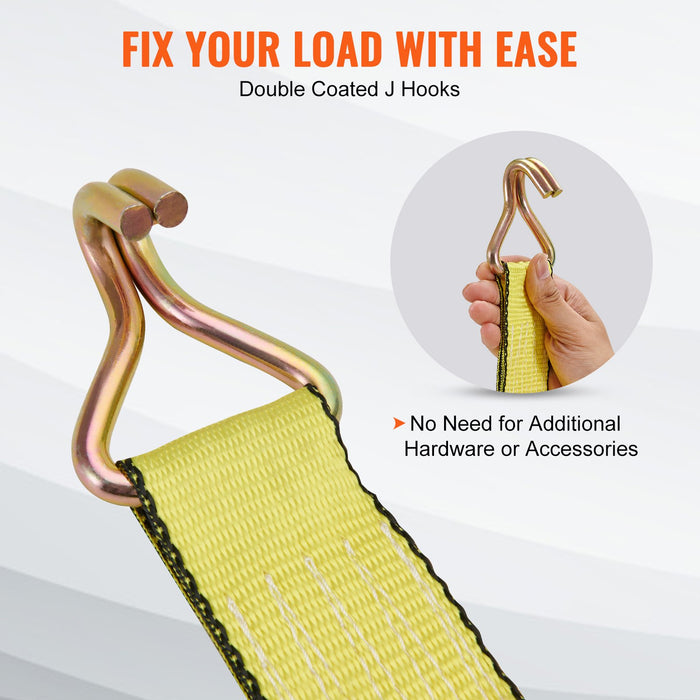 VEVOR 4 Pack Ratchet Tie Down Straps 5000 lbs 2
