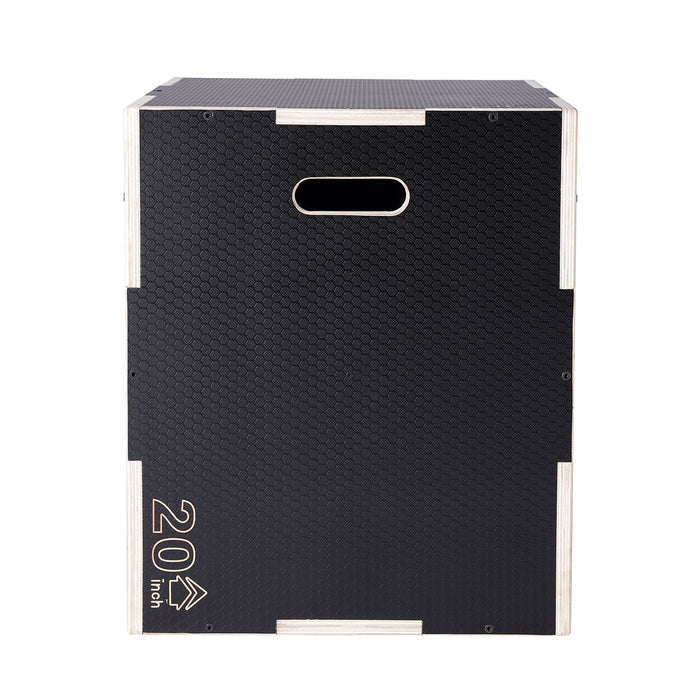 VEVOR 3 in 1 Plyometric Jump Box, 30/24/20 Inch Wooden Plyo Box, Platform & Jumping Agility Box, Anti-Slip Fitness Exercise Step Up Box for Home Gym Training, Conditioning Strength Training, Black