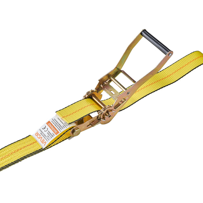 VEVOR Ratchet Straps, 50.8 mm x 9.1 m, Heavy Duty Tie Down Straps with Double J Hook, 4536 kg Break Strength, Carry Bag, Tie Down Ratcheting for Moving, Trailers, Motorcycles, Kayaks, Car Roof, 4 Pack