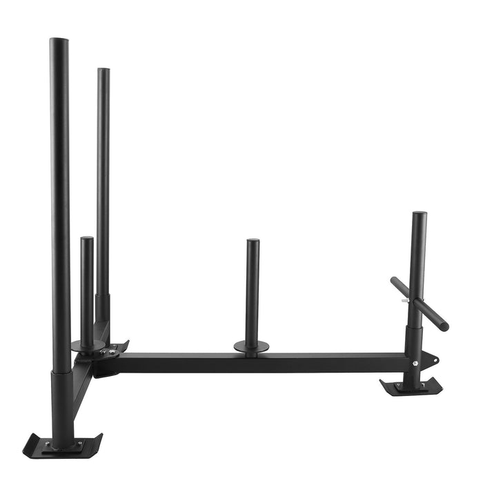 VEVOR Weight Training Sled, Pull Push Power Sled with Handle, Fitness Strength Resistance Training, Steel Workout Equipment for Athletic Exercise & Speed Improvement, Fit for 5 cm Weight Plate, Black