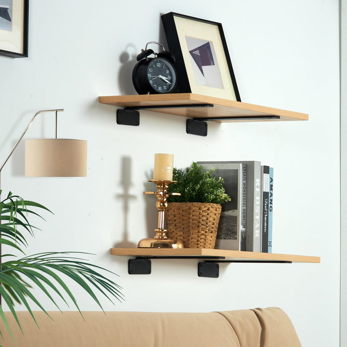 VEVOR Shelf Bracket, 31cmL x 10cmW x 4.5cmH 6 Pcs, Heavy Duty Floating Shelf Brackets, Brackets for Shelves, 5mm Thick Matte Black L Shelf Bracket,Steel Shelving Brackets with 72.6 kg Load Capacity