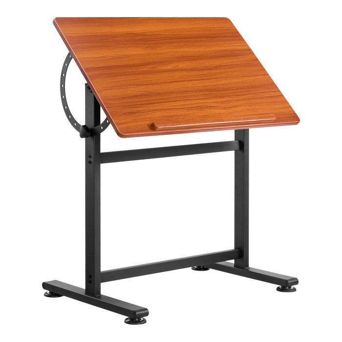 VEVOR Drafting Table Adjustable 0°â€?0° Tilt Wooden Drawing Desk with H-Frame