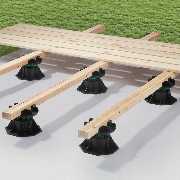 Deck Blocks 8 PCS, 2200 lbs / 997.90 kg Load Capacity Deck Support Plastic Pedestal Paver, Raising 3.54 - 4.65 inch / 90 - 118 mm, Height Adjustable Shed Foundation Base for Wood Concrete Metal