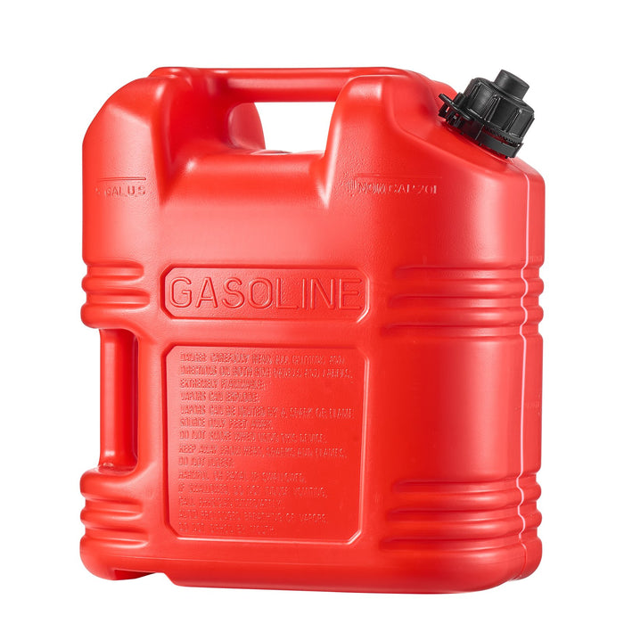 VEVOR Fuel Container, 19 L, Gas Tank with Spout & Clear Scale, 15 L/min Max Flow Rate, Secure & Leak-proof, Portable Flat Fluid Container for Most Cars Motorcycle ATV UTV, Red, 1 Pack