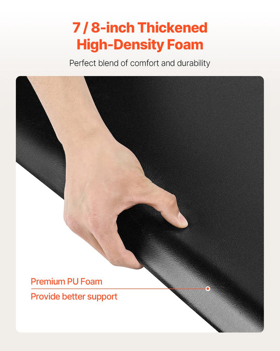 VEVOR Salon Mat for Hair Stylist, 1525 x 915 mm Rectangle Salon Chair Mat Anti Fatigue, 23mm Thickened PVC + PU Barber Shop Floor Mat with Round Cut Out, Anti-Trip Beveled Edges & Non-slip Bottom