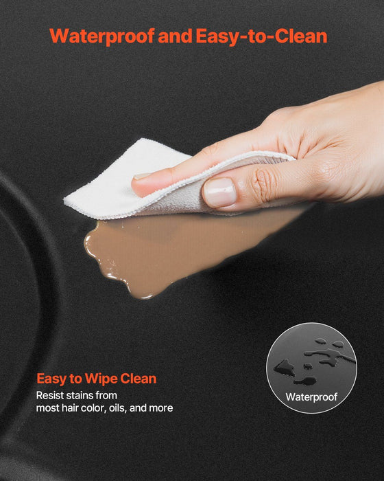 Salon Mat for Hair Stylist, 1225 x 1505 mm Hexagon Salon Chair Mat Anti Fatigue, 13mm Thickened Barber Shop Floor Mat with Round Cut Out, Easy-to-Clean PVC Surface & Anti-Trip Beveled Edges