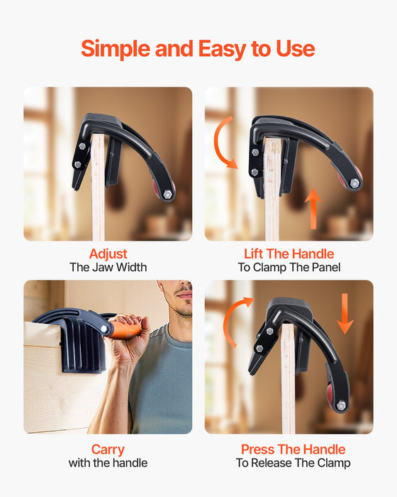 VEVOR Plywood Carrier 90.7 kg Drywall Carrying Tool for 0-25.4 mm Thickness