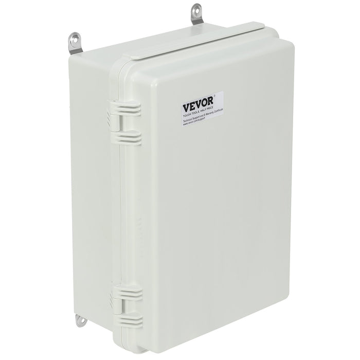 VEVOR Outdoor Electrical Junction Box, 300 x 200 x 180 mm, ABS Plastic Electrical Enclosure Box with Hinged Cover Stainless Steel Latch, IP67 Dustproof Waterproof for Outdoor Electrical Projects