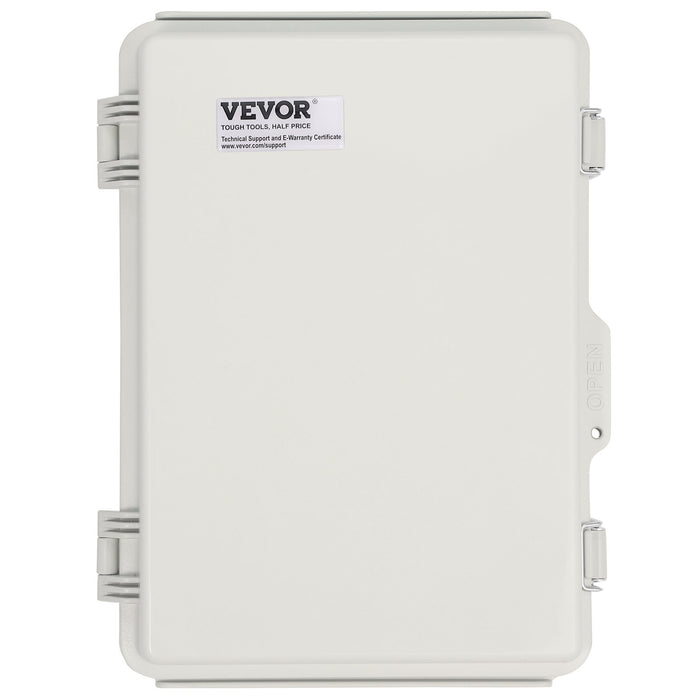 VEVOR Outdoor Electrical Junction Box, 430 x 330 x 180 mm, ABS Plastic Electrical Enclosure Box with Hinged Cover Stainless Steel Latch, IP67 Dustproof Waterproof for Outdoor Electrical Projects, 17 x 13 x 7 inch