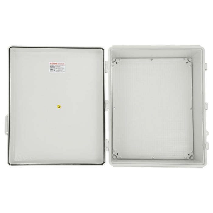 VEVOR Outdoor Electrical Junction Box, 530 x 430 x 200 mm, ABS Plastic Electrical Enclosure Box with Hinged Cover Stainless Steel Latch, IP67 Dustproof Waterproof for Outdoor Electrical Projects, 21 x 17 x 8 inch