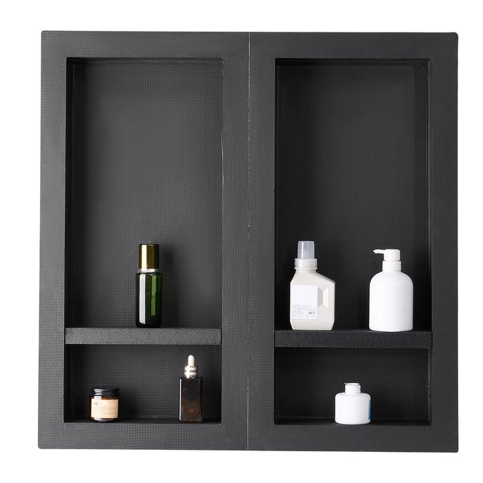 VEVOR Shower Niche 40.6 x 81.3 + 40.6 x 81.3 cm Recessed Wall Shelf Bathroom