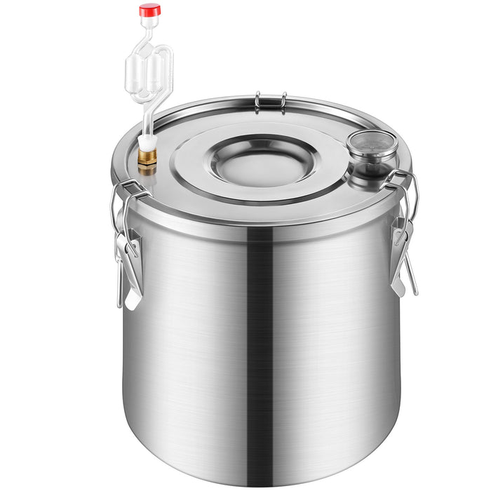 VEVOR Alcohol Still, 5 Gal / 19 L Stainless Steel Water Alcohol Distiller with Copper Coil for Fast Cooling, Dual Condenser Distiller Kit with Secondary Distillation, for Wine Whisky Brandy, Silver
