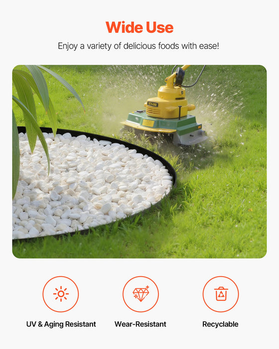 VEVOR Landscape Edging, 3000 x 4 cm Plastic Garden Border Edging with 120 Spikes, No Dig, Flexible Lawn Edgings Roll, UV-Resistant Mini Fence Borders Pathway Edgings for Flower Beds Yard Paver