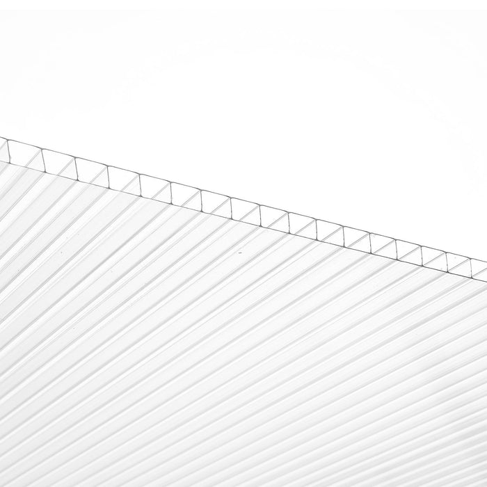 6 Pack Polycarbonate Greenhouse Panels, 3.96' x 1.98' x 0.157" Roof Panels Sheets, Waterproof UV Protected Corrugated Plastic Roofing, Impact Resistant Clear Roofing Sheets for Greenhouse/Garden