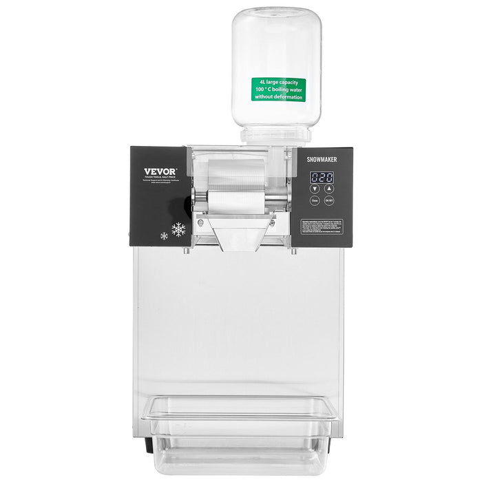 Commercial Snowflake Ice Machine, 385LBS/24H Snowflake Ice Maker, Stainless Steel Ice Shaver Machine, Electric Snow Cone Maker, Liquid Cooling System for Rapid Heat Dissipation, Ice Cream