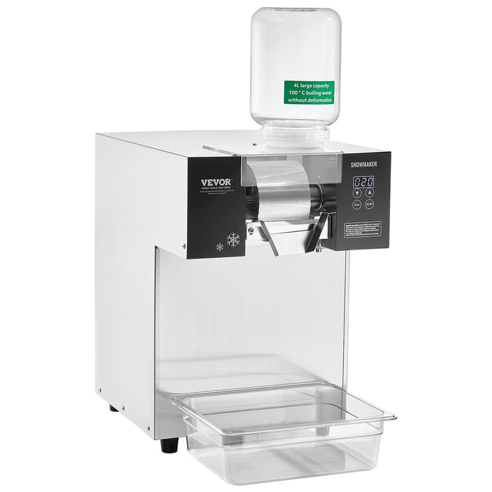 Commercial Snowflake Ice Machine, 385LBS/24H Snowflake Ice Maker, Stainless Steel Ice Shaver Machine, Electric Snow Cone Maker, Liquid Cooling System for Rapid Heat Dissipation, Ice Cream