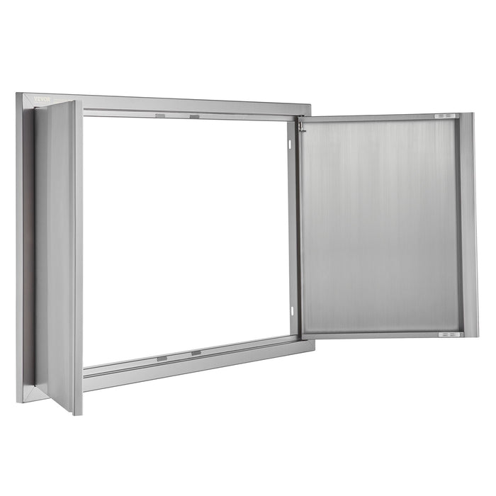 VEVOR BBQ Access Door, 914x610 mm Double Outdoor Kitchen Door, Stainless Steel Flush Mount Door, Wall Vertical Door with Recessed Handles , for BBQ Island, Grilling Station, Outside Cabinet