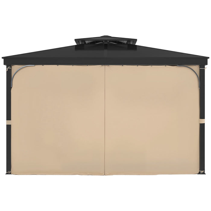VEVOR Gazebo Curtains Outdoor, Fit Most 10' x 10' x 6.7' Gazebos, 4-Panel Sidewall Gazebo Privacy Curtains with Zippers, Outdoor Curtain Replacement for Patio Canopy, Only Curtain, Khaki