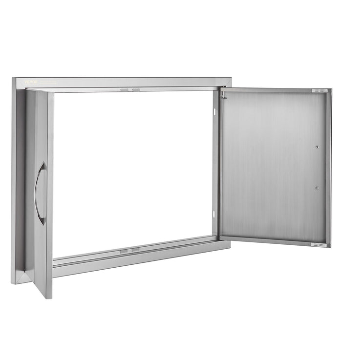 VEVOR BBQ Access Door, 838x558 mm Double Outdoor Kitchen Door, Stainless Steel Flush Mount Door, Wall Vertical Door with Handles, for BBQ Island, Grilling Station, Outside Cabinet