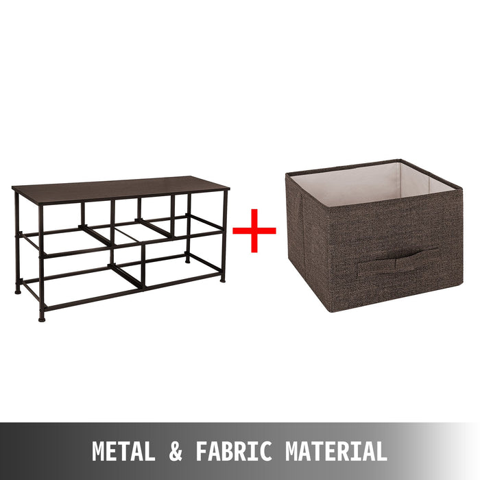 VEVOR Dresser Storage Tower with 5 Fabric Drawer Steel Frame Storage Cabinet Bin Storage Organizer Unit Fabric Cube Dresser Chest Cabinet Coffee Wide (Coffee/Wide)