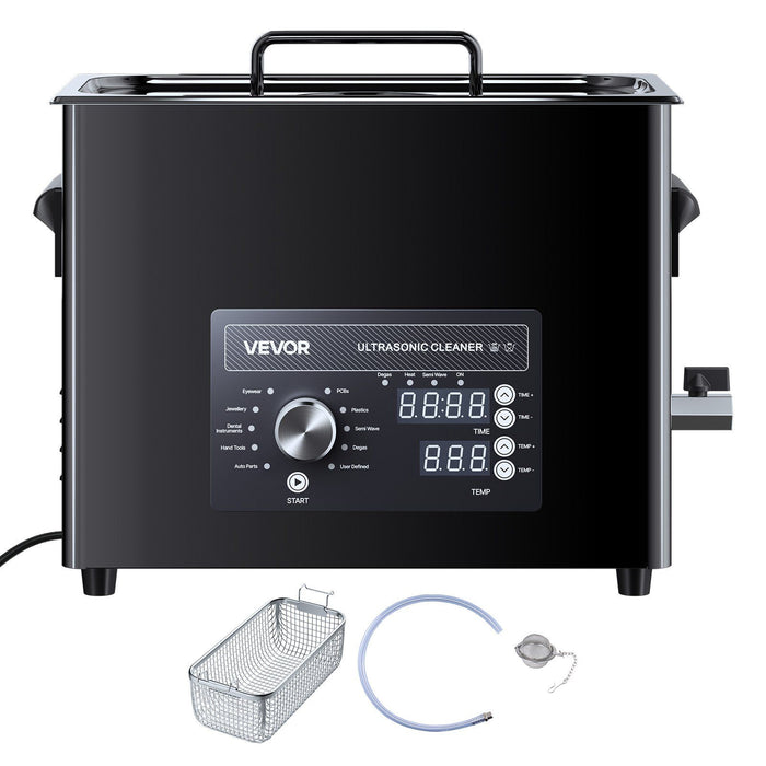 6L Ultrasonic Cleaner, Professional Ultrasonic Cleaner Machine with Knob Control, Stainless Steel Cleaning Machine with Basket and Cleaning Ball, for Watches, Razors, Jewelry, Coins and More