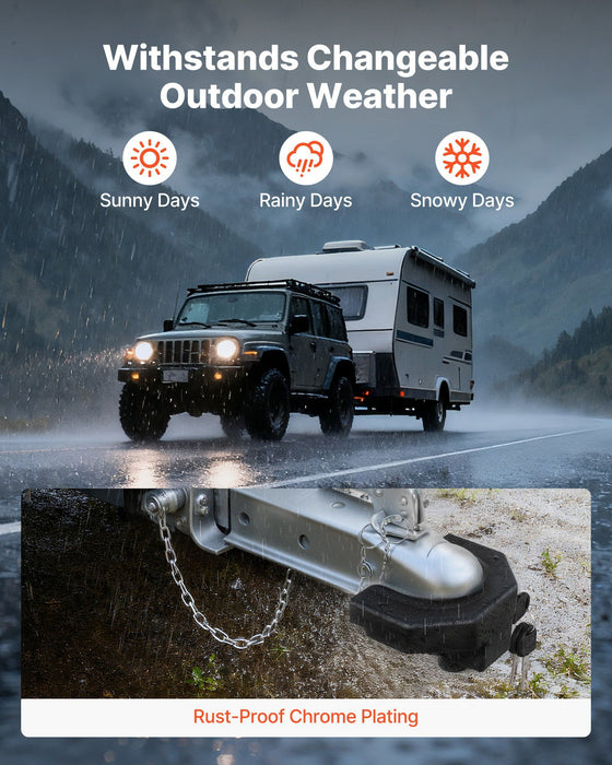 Trailer Hitch Lock Kit, Compatible with 58.7 mm Couplers, Heavy-Duty Anti-Theft Trailer Ball Lock with 3 Keys & Padlock, Prying-Resistant & Impact-Resistant, Fits for RVs, Boats, Trailers