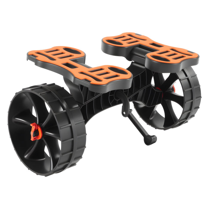 VEVOR Kayak Cart, 136.1 kg Load Capacity, Foldable Kayak Trolley with 25.4 cm Solid Rubber Tires & 1 Ratchet Strap, Paddle Board Trolley for Carrying Kayaks, Canoes, Paddleboards, Float Mats,Jon Boats