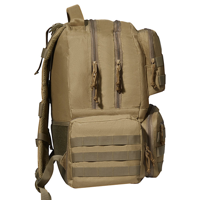 VEVOR Tactical Range Backpack for 6 Pistols, Gun Backpack with 6 Independent Pistol Bags & 10 Magazines, Pistol Backpack for Outdoor Hunting Shooting, Range Bag for Handguns Lockable Zipper,  Brown