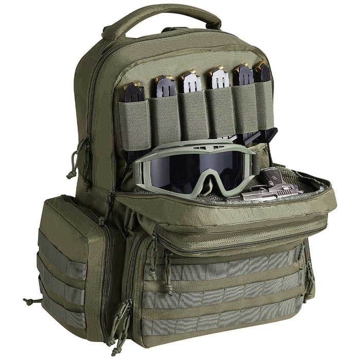 VEVOR Tactical Range Backpack for 6 Pistols Gun Backpack Green
