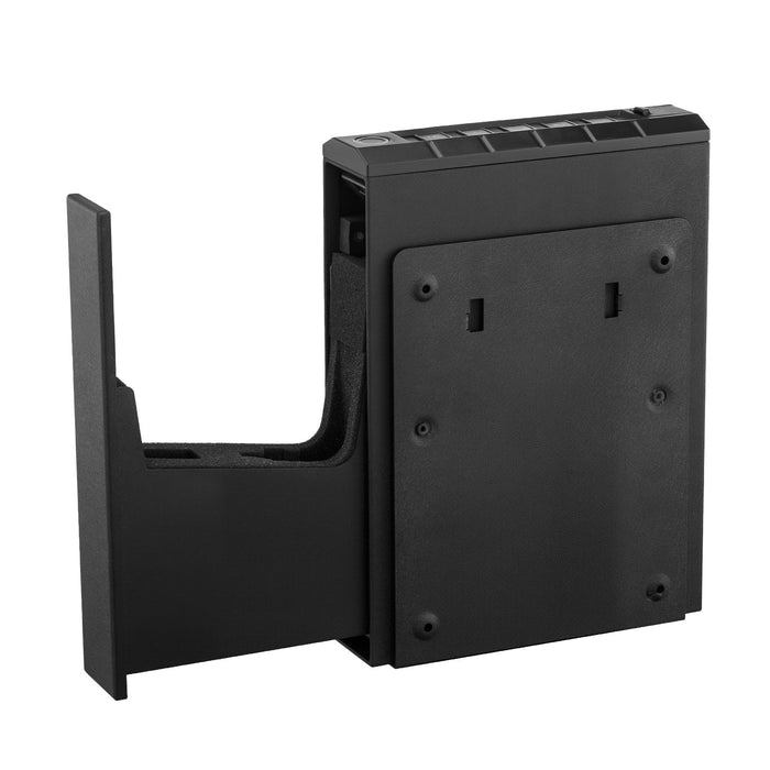 VEVOR Gun Safe, Slider Handgun Gun Safe with Fingerprint/Password/Key, 3-Way Quick Access Firearm Case Box with Lighting for 1 Pistol & Magazine, Mounted Pistol Gun Box for Nightstand Bedside Desk Car